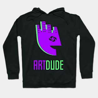 YourArtDude Logo In Purple And Lime Hoodie